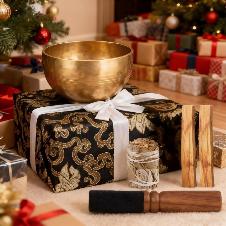 Tibetische Klangschalen Set Ø8cm mit Geschenkbox, Klangschale klein für Yoga Meditation Entspannung,