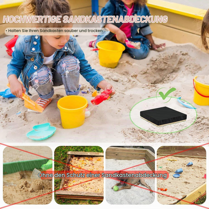 LAMUNI Sandkastenabdeckung Quadratisch Sandkasten Abdeckung Wasserdicht Sandkistenabdeckungen, 420D