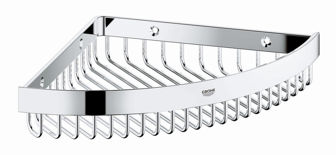 GROHE Selection Cube Bad-Accessoires - Ablagekorb (Material: Metall) chrom, 40809000 Eckablage Korb,