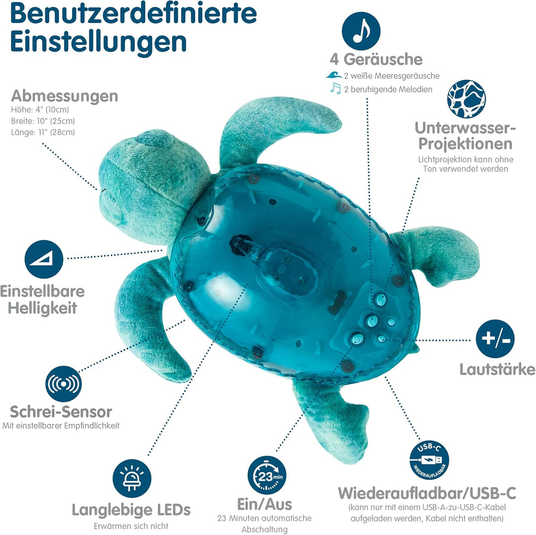 Cloud b | Nachtlicht mit Musik | Unterwasserprojektionen | 4 beruhigende Geräusche | Helligkeit eins