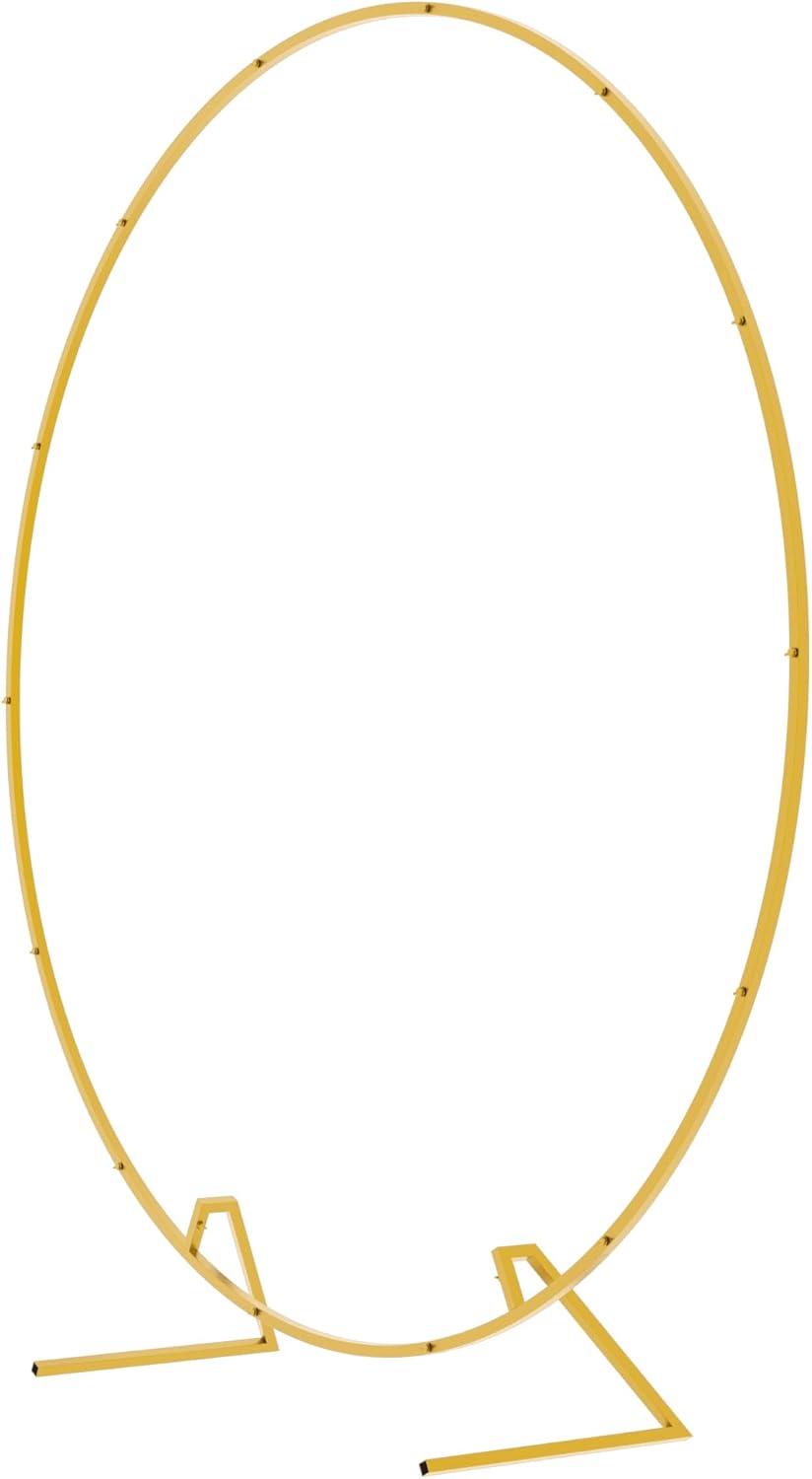 Wokceer Runder Hintergrundständer, 1,8 m, runder Ballonbogenrahmen, runder Hintergrundständer, Golde