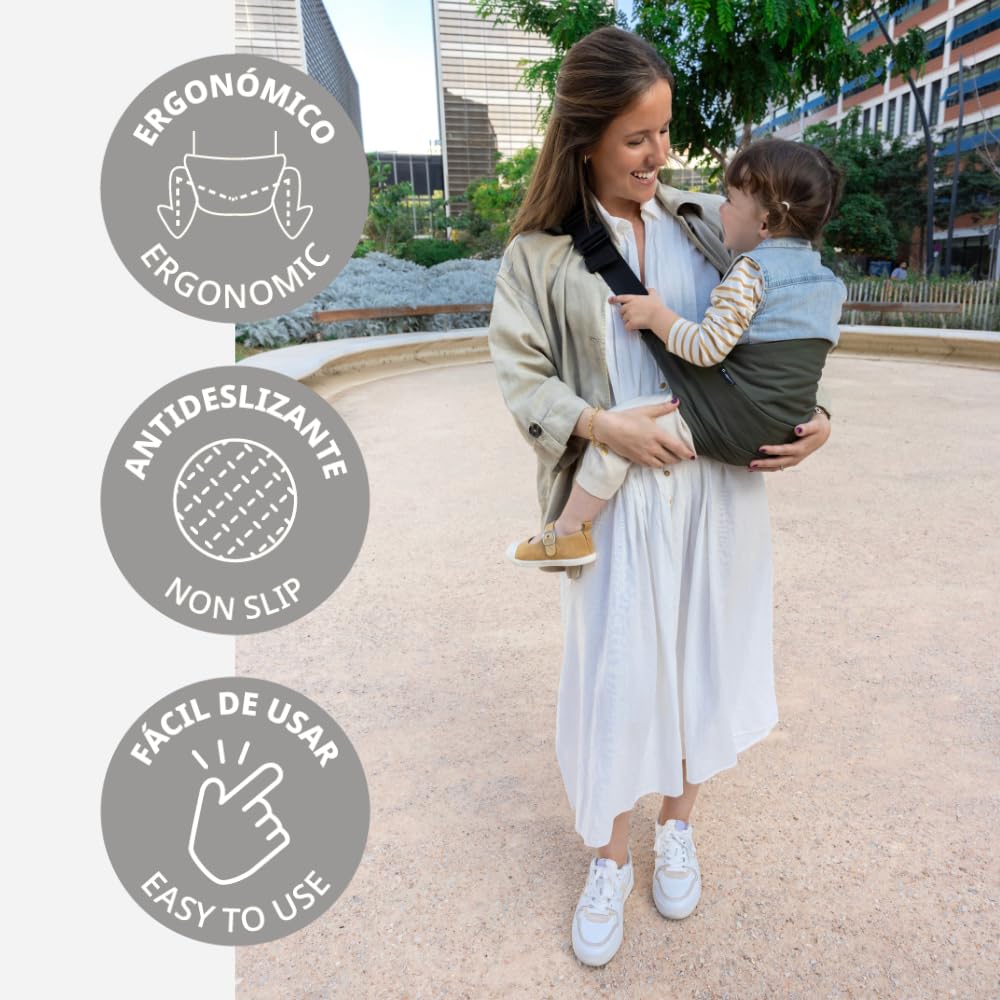 Jané Catch, Kindertrage Seitlich Babytragetuch, Tragetaschen für Babys von 9 bis 48 Monaten, 100% Ba