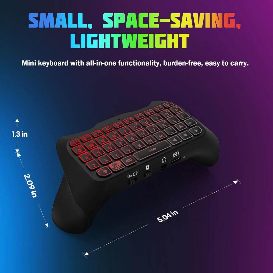 TiMOVO Mehrfarbig RGB-Hintergrundbeleuchtung Tastatur für PS5 Controller, Drahtlos Bluetooth Tastatu