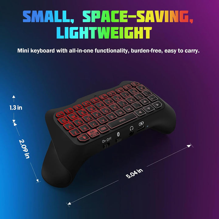 TiMOVO Mehrfarbig RGB-Hintergrundbeleuchtung Tastatur für PS5 Controller, Drahtlos Bluetooth Tastatu