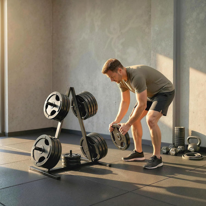 SPORTNOW Hantelscheibenständer mit 5 Stangen, Gewichtsständer mit 25 mm Scheibenaufnahme, bis 200 kg