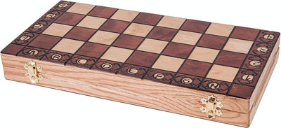 Square - Schach Schachspiel - AMBASADOR Mini - 35 x 35 cm - Schachfiguren & Schachbrett aus
