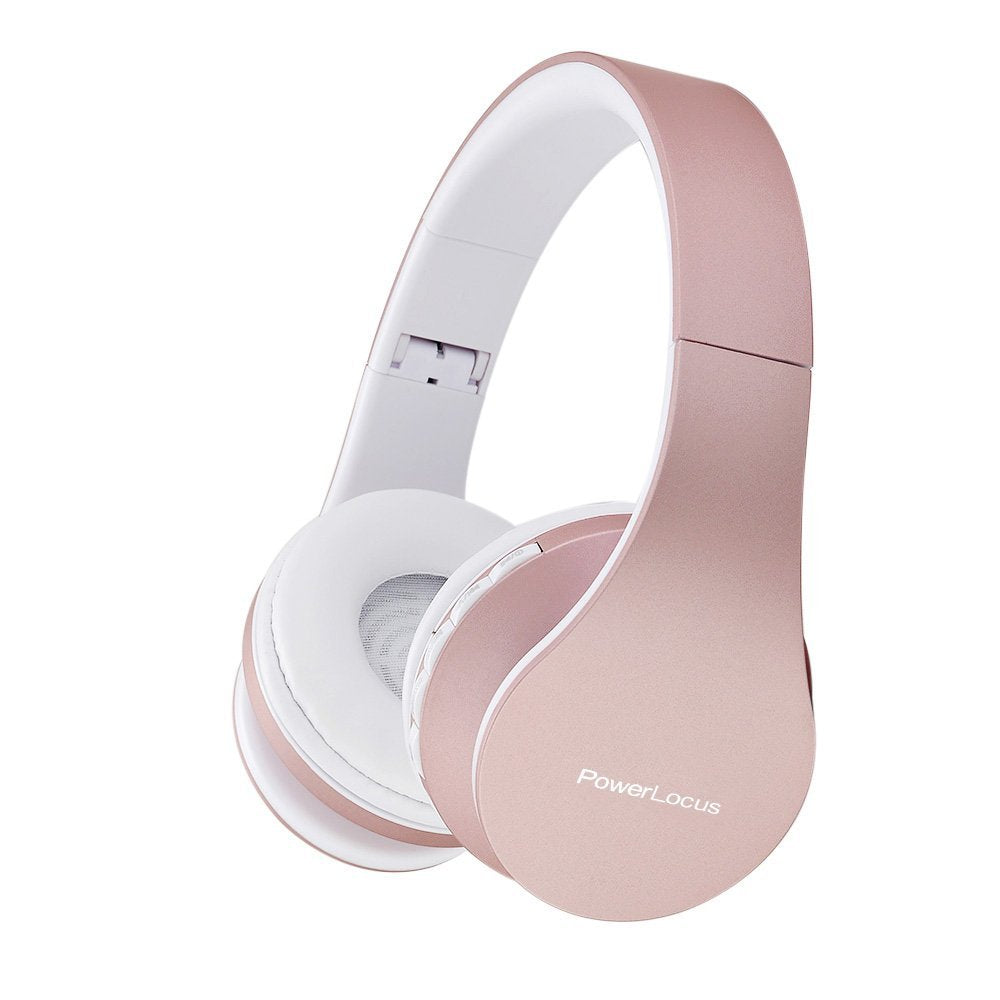 PowerLocus Bluetooth Kopfhörer, Over Ear, Faltbare HiFi-Stereo-Kopfhörer mit tiefen Bässen, Micro SD