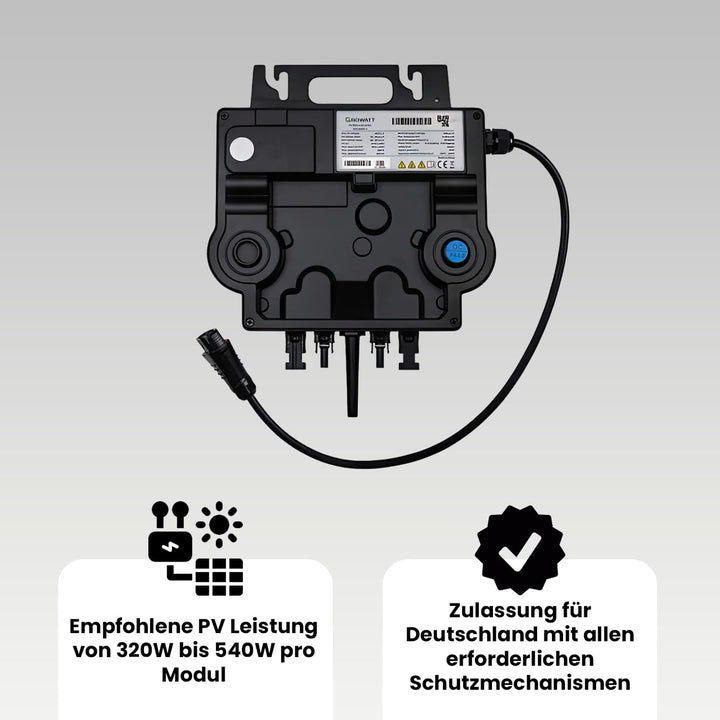 Wechselrichter 800 Watt für Balkonkraftwerk Growatt NEO800M-X (Leistung drosselbar) Wechselrichter N