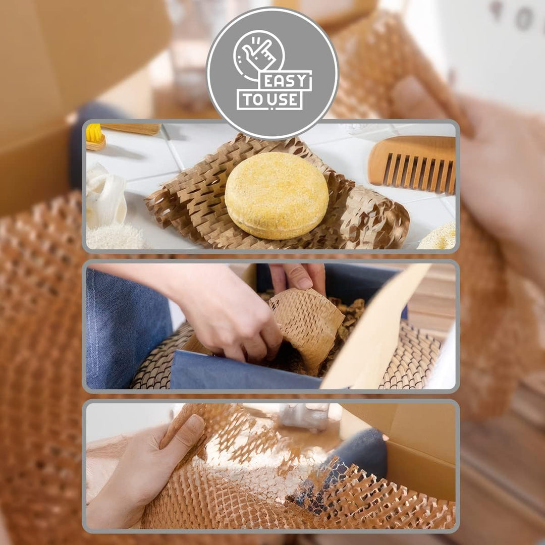 OliveBird Wabenpapier Verpackungspapier 30cmx50 meter (15m²) Verpackungsmaterial Papier Rolle Füllma