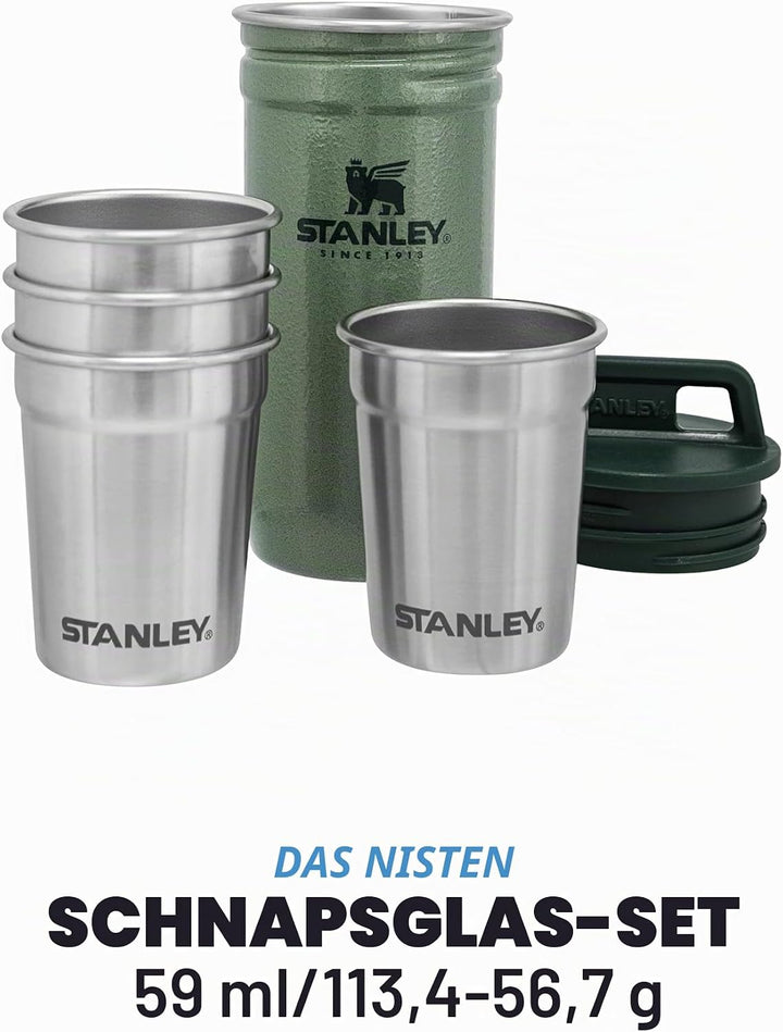 Stanley Adventure Nesting Schnapsgläser Set 59 ml - Shotgläser aus Edelstahl - BPA-Frei - Stapelbar