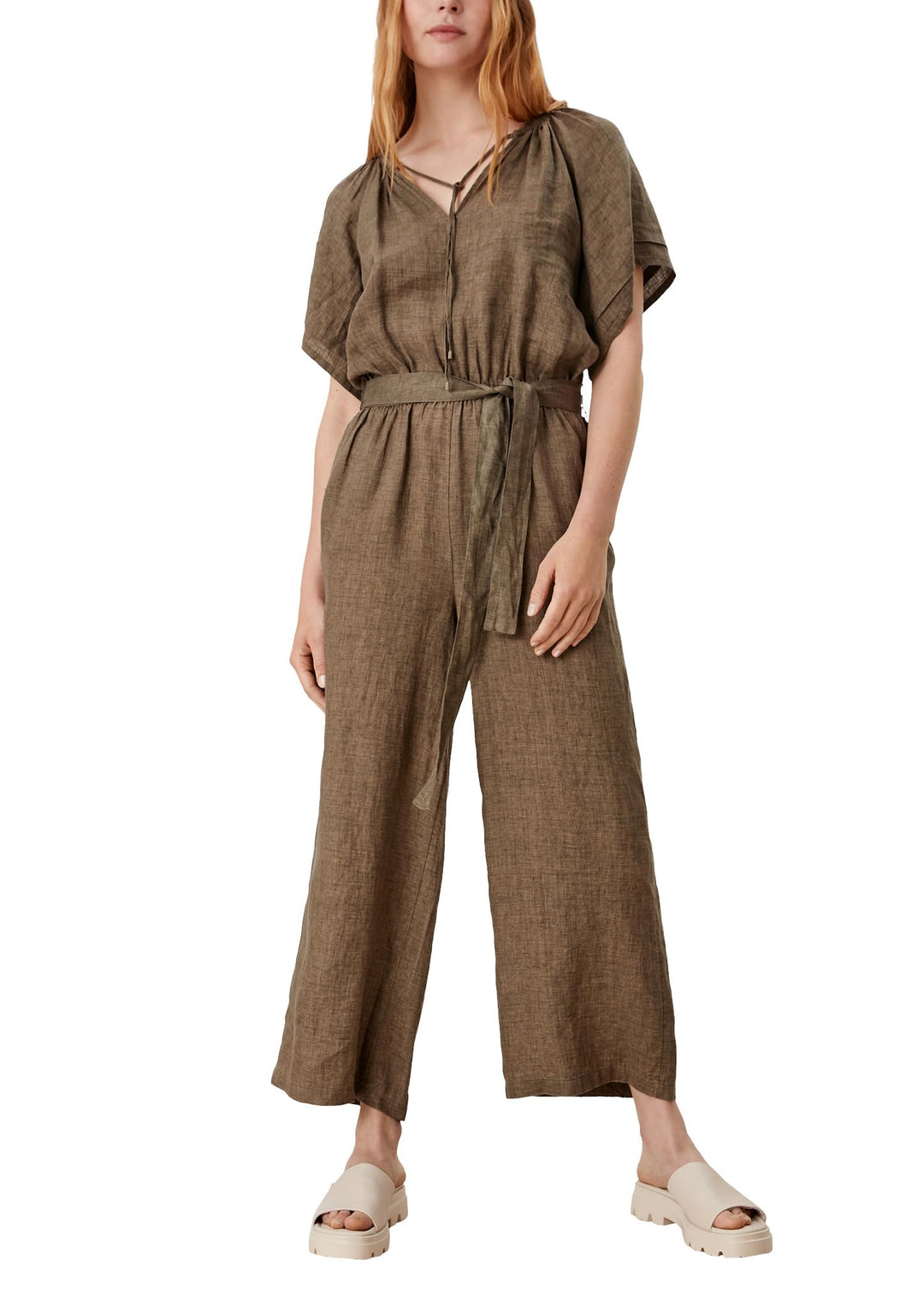 s.Oliver Jumpsuit aus Leinen 38 salbeigrün, 38 salbeigrün