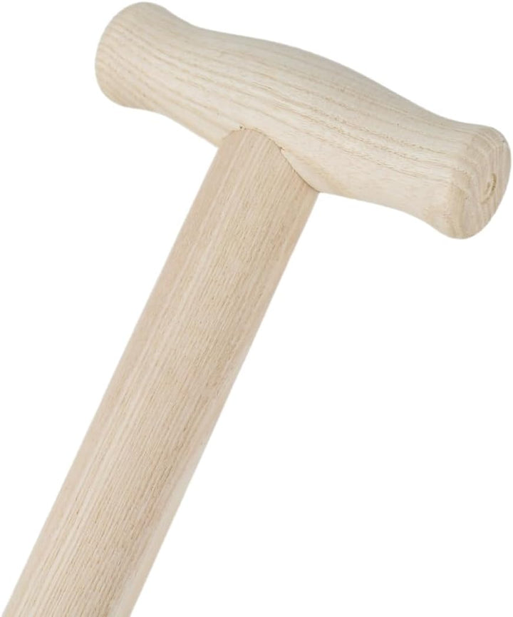 Rekord Gärtnerspaten (Edelstahl) mit Tritt, Schwanenhals und 76 cm T-Stiel aus Eschenholz, Schaufelk