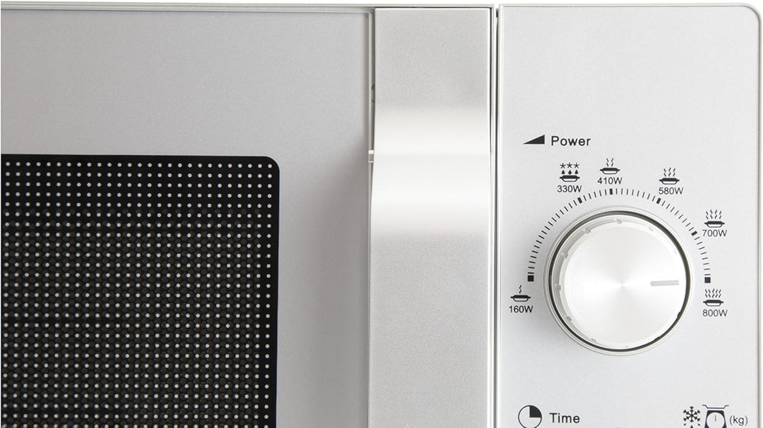 Sharp R204S Solo-Mikrowelle / 20 L / 800 W / 6 Leistungsstufen / Zeitschaltuhr von 30 Minuten bis 00