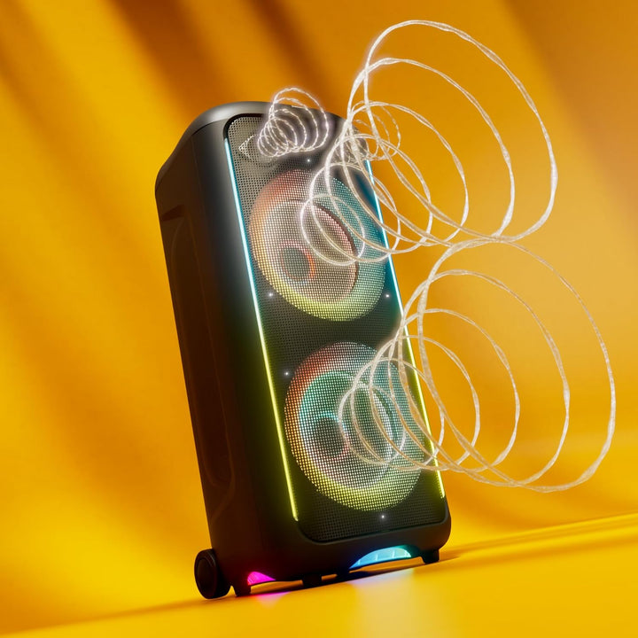 Philips TAX5000E Bluetooth-Party-Lautsprecher, 200 W Leistung, Bass+, Lichtshow, 14 Std. Akku, TWS,