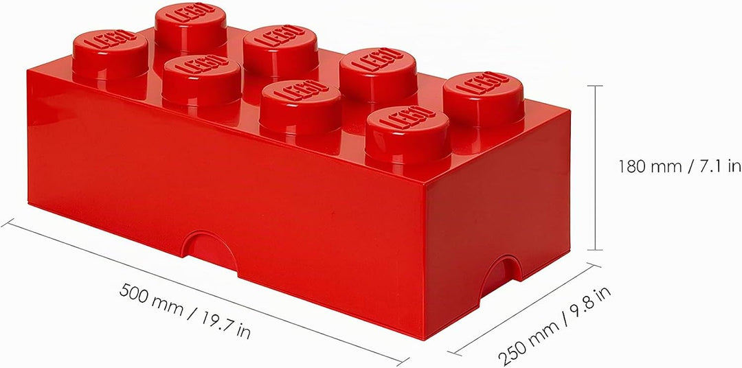 LEGO Aufbewahrungsstein, 8 Noppen, Stapelbare Aufbewahrungsbox, 12 l, Rot