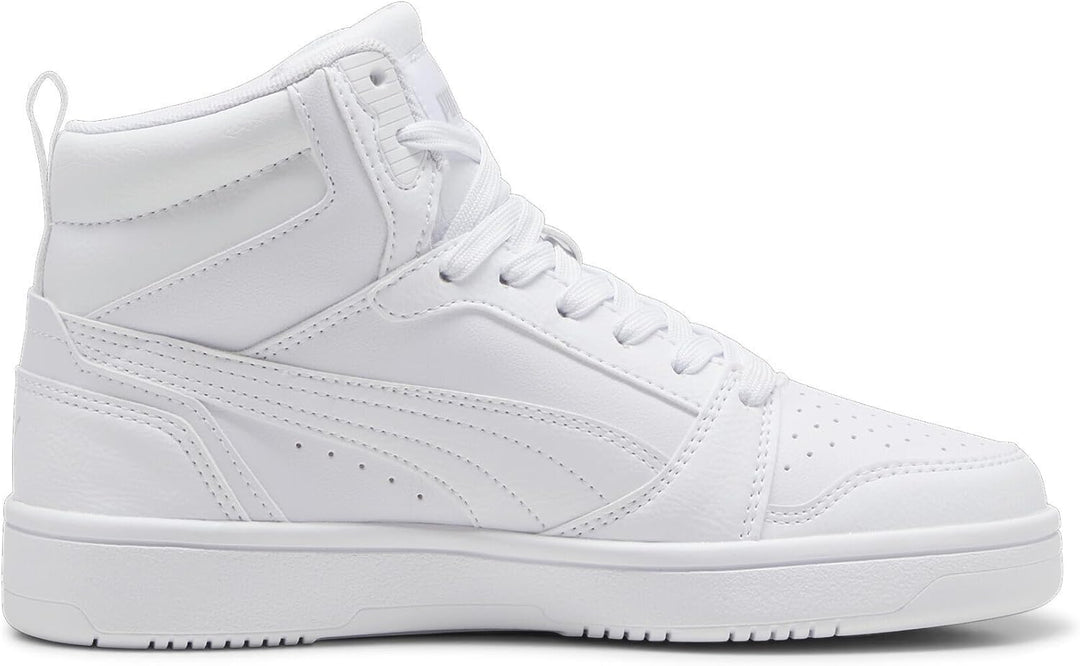 PUMA Unisex Kinder Rebound V6 Mid Jr Sneaker 38 EU White Cool Light Gray, 38 EU White Cool Light Gra