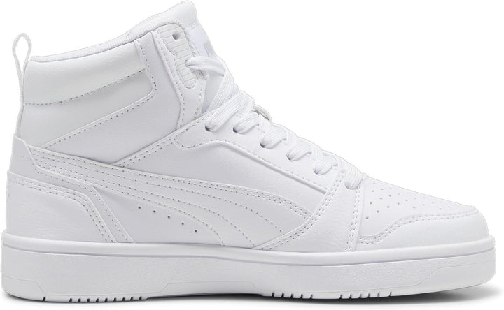 PUMA Unisex Kinder Rebound V6 Mid Jr Sneaker 38 EU White Cool Light Gray, 38 EU White Cool Light Gra
