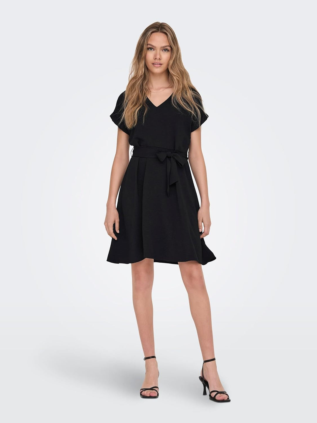 JdY Damen Jdyrachel S/S Dress WVN Kleid, Schwarz