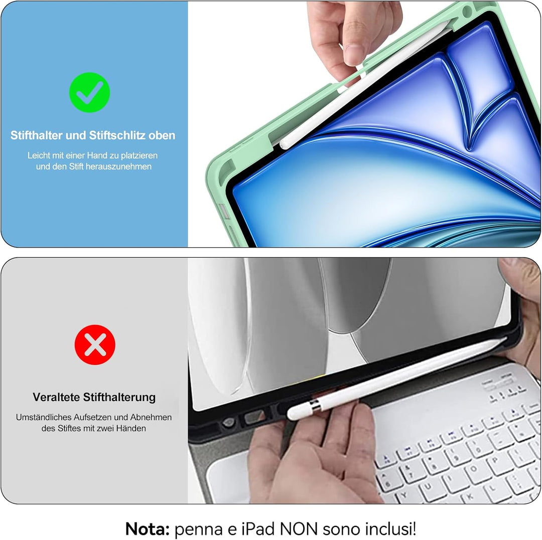 IVEOPPE Tastatur für iPad Air 13 (2025/2024), Hülle mit Tastatur für iPad air 13 Zoll M3/M2, 7-Farbi