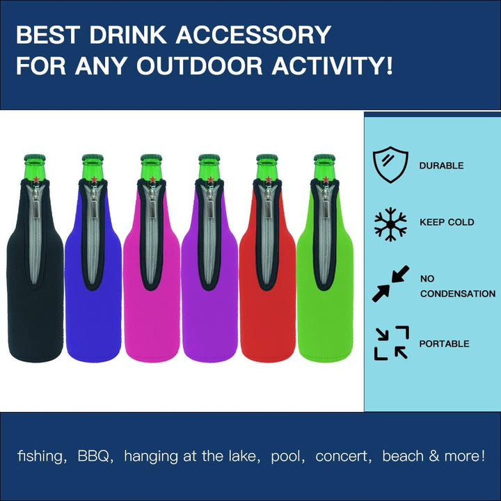 4 Stück Koozies Thermohülle Isoliertasche Hülle Tasche für Flasche 520 ml (17,6 oz) aus Neopren mit