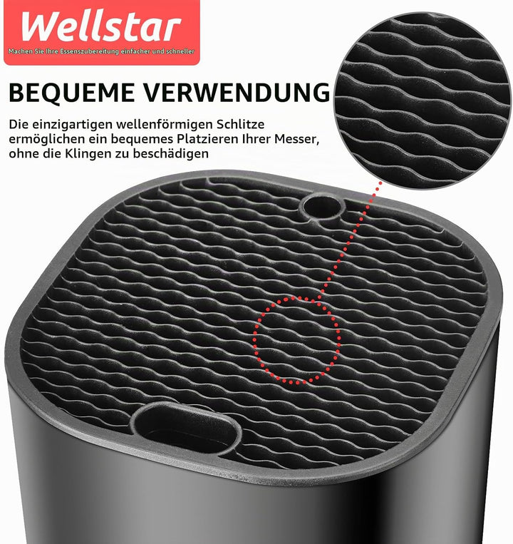 WELLSTAR Messerblock ohne Messer, Unbestückt Universal Messerblock,Messerhalter Platzsparender,Plast