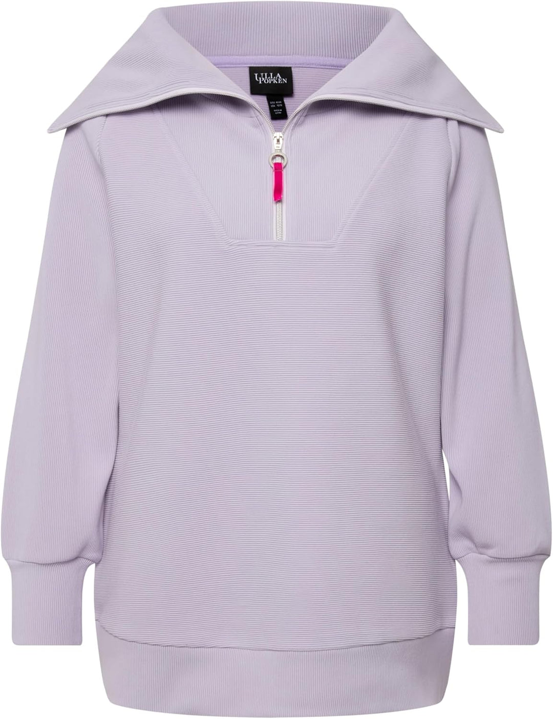 Ulla Popken Damen Ottomansweatshirt mit Troyer Sweatshirt, 42-44 Grosse Grössen