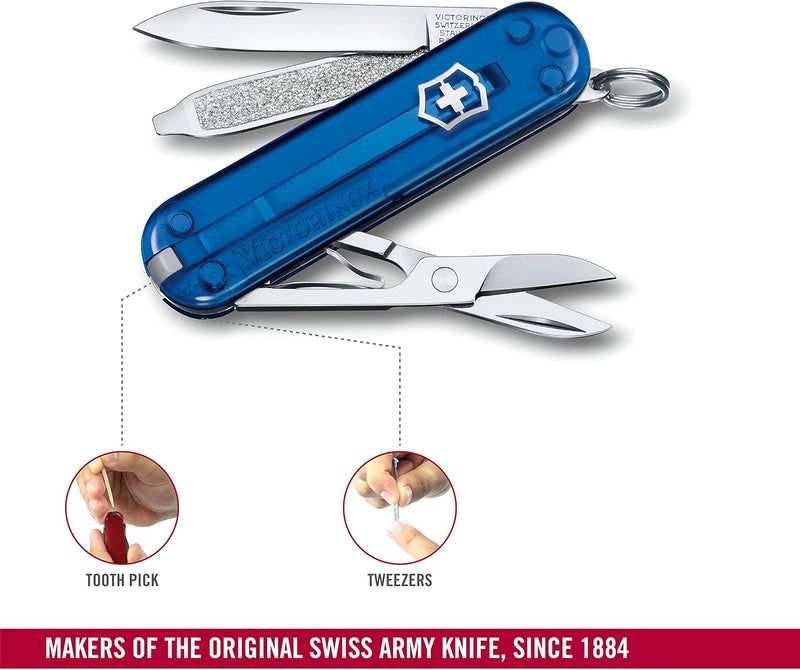 Victorinox Schweizer Taschenmesser, Klein, Classic SD, Multitool, Swiss Army Knife, Geschenk, 7 Funk