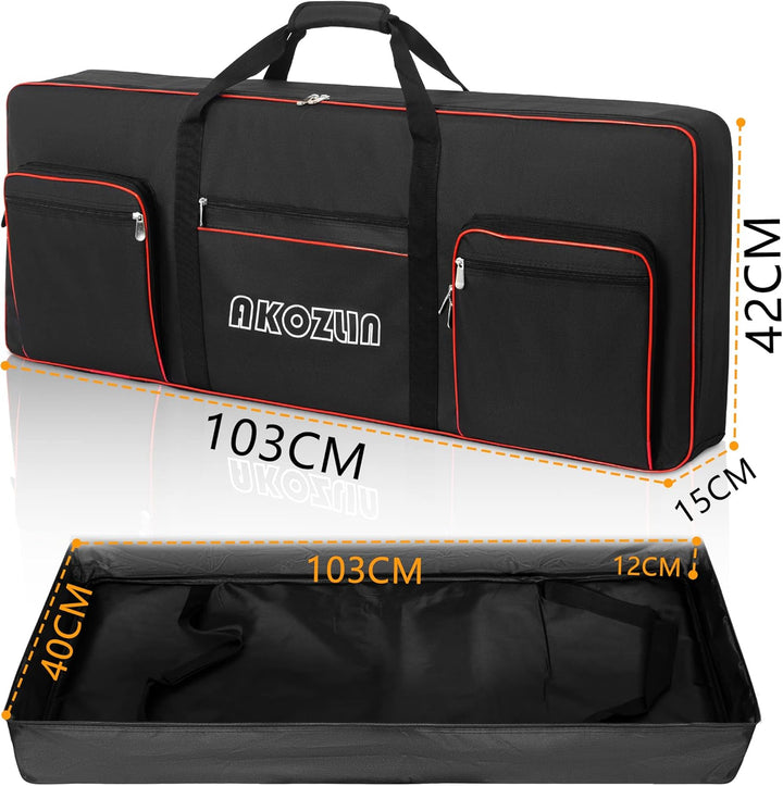 AKOZLIN 49/61/76/88 Slim/88 Key Keyboard Case Electric Piano Keyboard Bag Portable Keyboard Gig Bag