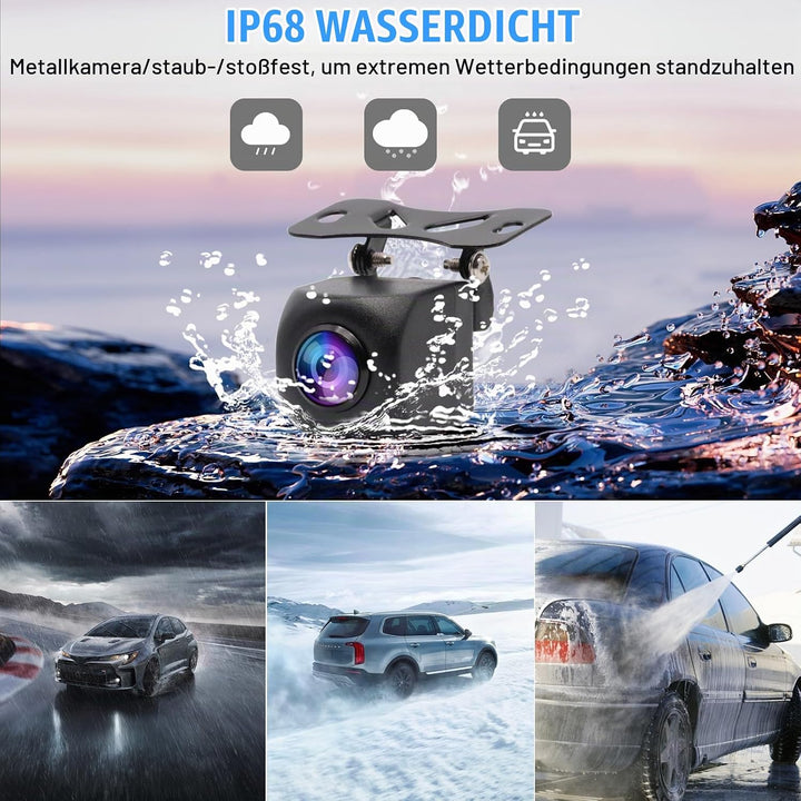 OBEST AHD 1080P Rückfahrkameras mit Hinderniswarnsystem, KFZ Vorwärtskamera | 145°Weitwinkel Nachtsi
