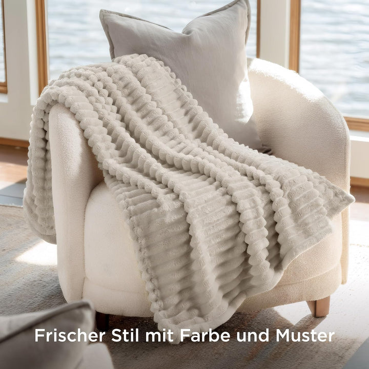 BEDSURE Kuscheldecke Flauschig Decke Fleecedecke – Weiche Warme Grobe Korddecke Gemütlicher Überwurf