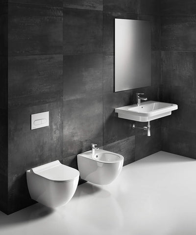 Design Hänge WC RimOff | Spülrandlose Toilette | Wand-WC-Set | inkl. WC Sitz Slim mit SoftClose | WC