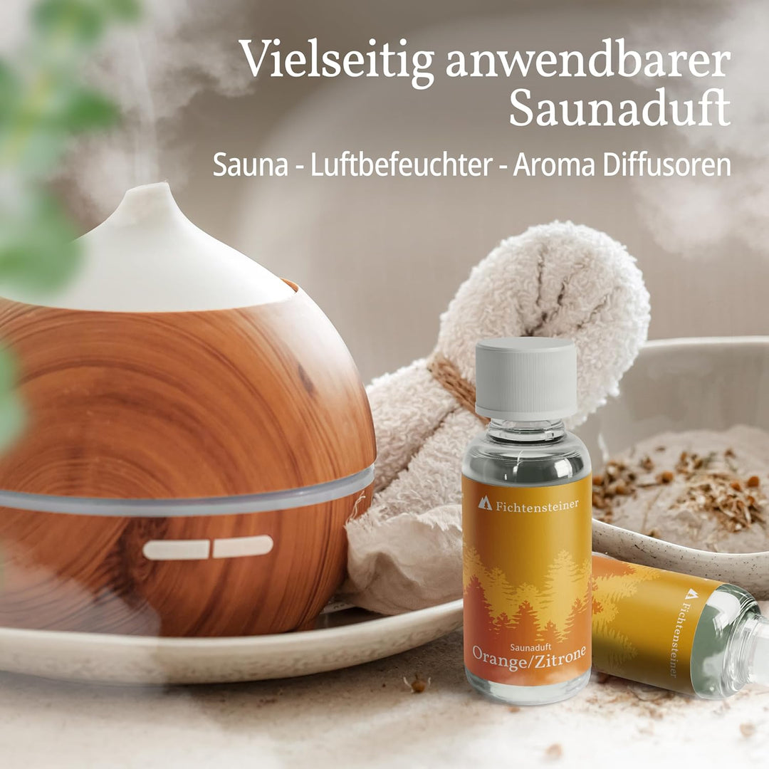 Fichtensteiner Saunaaufguss Orange/Zitrone, 100ml, Sauna Aufgussmittel, sehr ergiebig, für bis zu 10