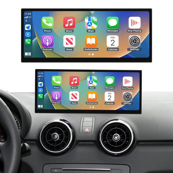 Autoradio 12,3 Zoll Touchscreen mit kabellosem Carplay & Android Auto für 2012–2018 Audi A1 mit 3G M