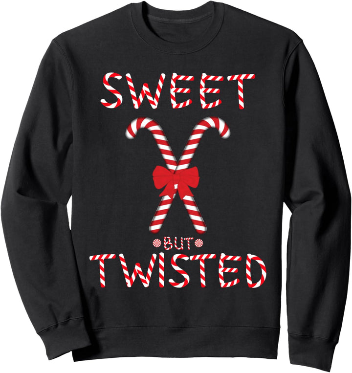 Zuckerstange süss, aber verdreht lustige Weihnachtsfamilie Sweatshirt