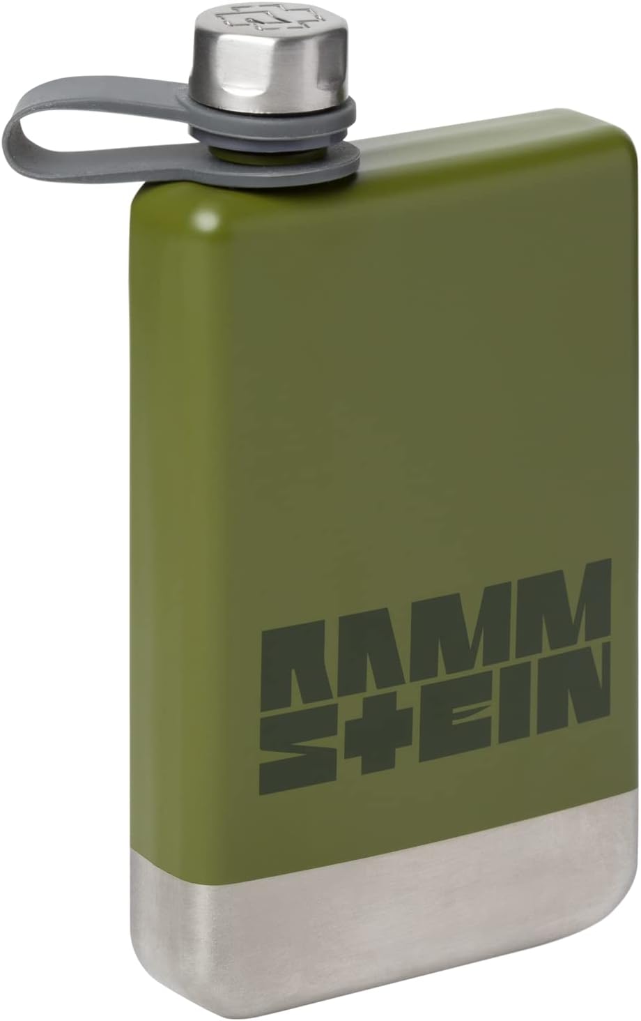Rammstein Flachmann "Benzin" oliv, Offizielles Band Merchandise rostfreier Edelstahl Trinkbehälter