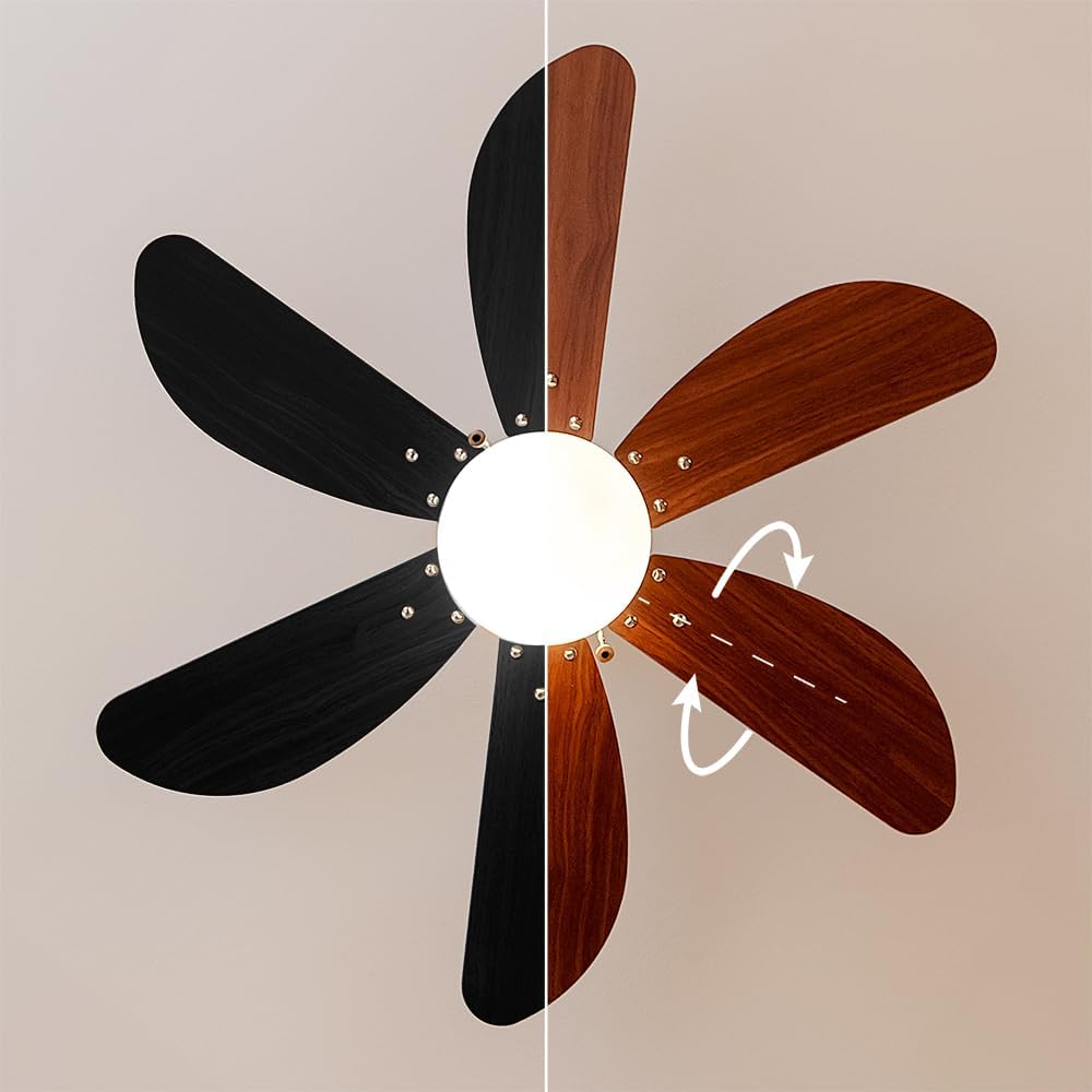 Cecotec Deckenventilator mit Licht EnergySilence Aero 365 Weiss&amp;Holz 50W, Durchmesser 36" (92cm), 3