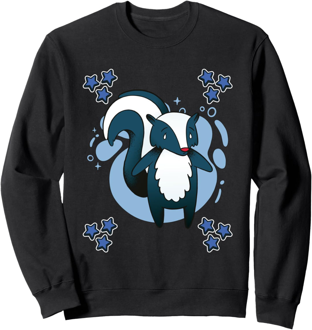 Herren Stinktier Zeichnung Sterne Jungen Stinktier Sweatshirt