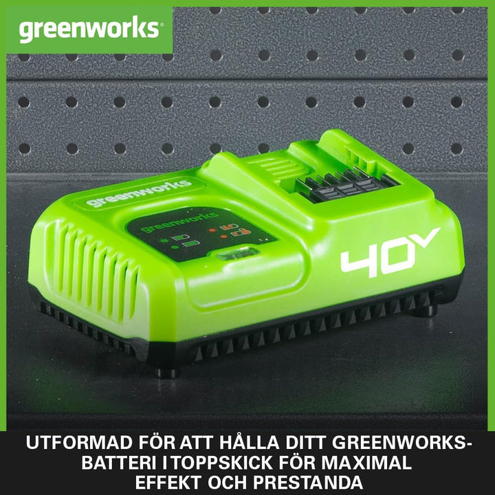 Greenworks 40V Akku Ladegerät - 40V 5A Schnellladegerät, erhöht die Batterielebensdauer, schnelles A