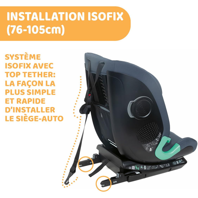 Chicco MySeat, Autositz, mit Isofix-System, Verwendung mit Integrierten Gurten und mit Autogurten, L