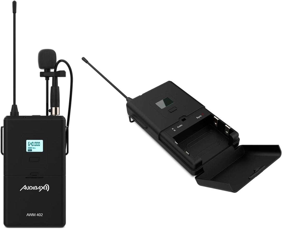 Audibax AWM 402 Micrófono Inalámbrico Lavalier de 4 Canales UHF