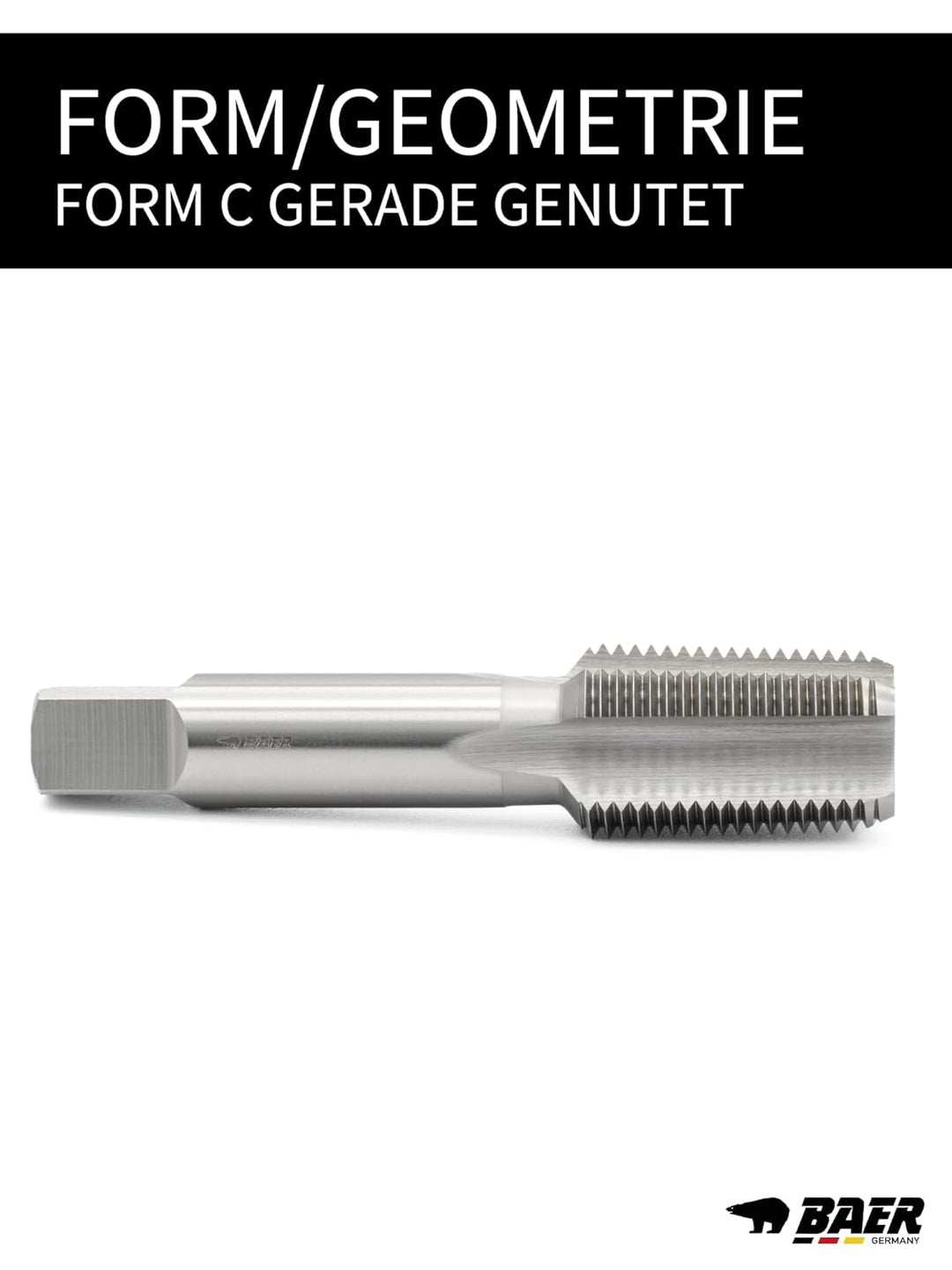 BAER Gewindebohrer NPT 1/2 x 14 HSSG Form C gerade genutet - Bohrer - Gewindeschneider - Gewindeschn
