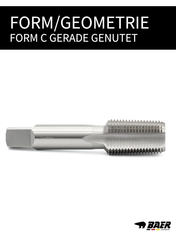 BAER Gewindebohrer NPT 1/2 x 14 HSSG Form C gerade genutet - Bohrer - Gewindeschneider - Gewindeschn