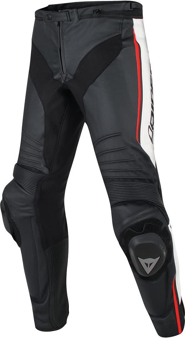 DAINESE Lederhose Hose Unisex - Erwachsene (1er Pack) 50 Black/White/Red-fluo, 50 Black/White/Red-fl