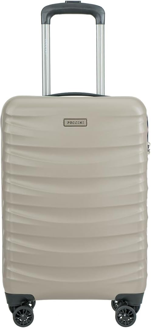 PUCCINI Polycarbonat Koffer Valencia Hartschalenkoffer Handgepäck Trolley Leicht Reisekoffer mit Zwi