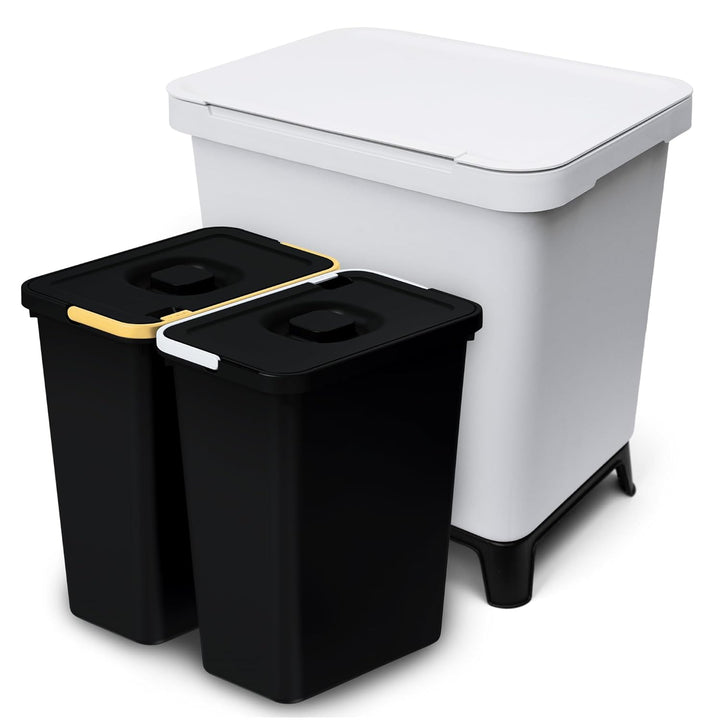 YourCasa® Mülleimer 2 Fächer [20L] im exklusiven Design Mülltrennsystem - Mülleimer Küche mit Deckel