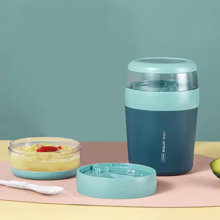ROY Müslibecher To-Go | Doppelwandiger Joghurtbecher- und Frühstücksbecher für Kinder | Auslaufsiche