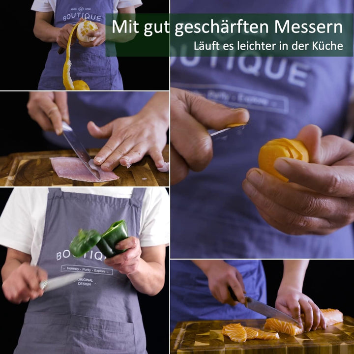 Wakoli Messer Schleifstein 1000er und 6000er Körnung (beidseitig) I Messerschärfer Set - Wetzstein z