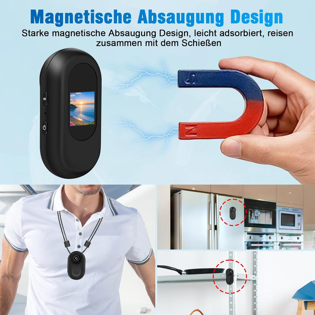 Mini Actionkamera 1080P, Action Cam Motorrad mit 150°Weitwinkel & Nachtsicht, Tragbar wasserdichte S