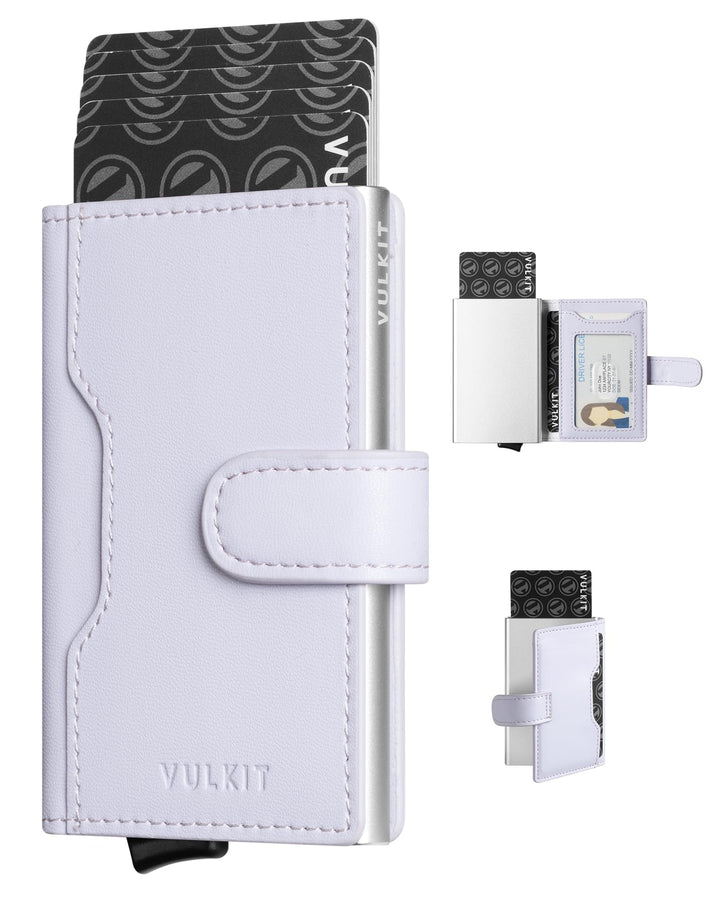 VULKIT Kartenetui Damen RFID Blocker Kreditkartenetui Metall mit 3 Kreditkarte Fächern und 1 Ausweis