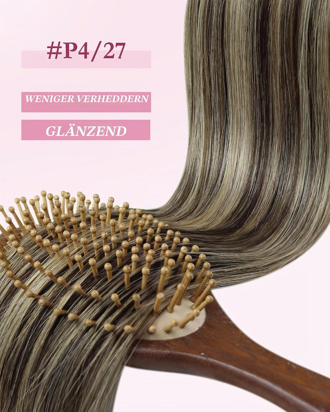 YoungSee Microring Extensions Echthaar Braun 40 cm Microring Hair Extensions Micro Loop Extensions E